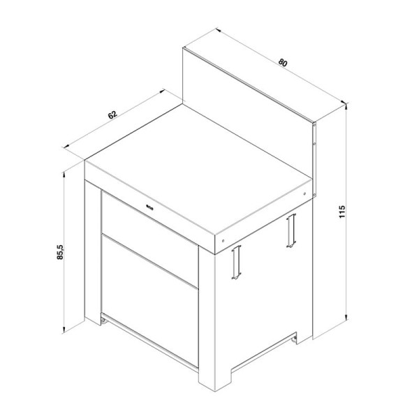Plan de travail ENO Modulo 2 tiroirs cuisine d'extérieur - 2 coloris