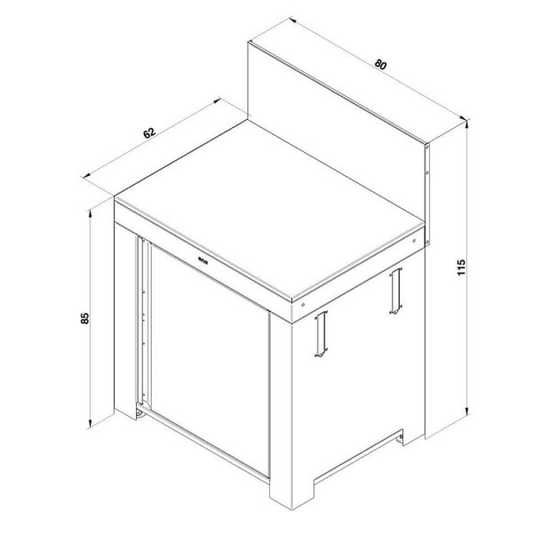 Module Plan de travail ENO 80cm cuisine d'extérieur - 2 coloris
