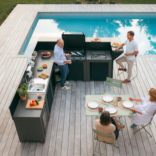 Ensemble Cuisine Deluxe ENO 6 modules cuisine d'extérieur - 2 coloris