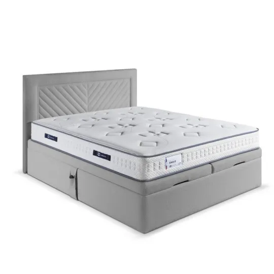 Lit sommier coffre électrique Simmons - 4 tailles 9 tissus