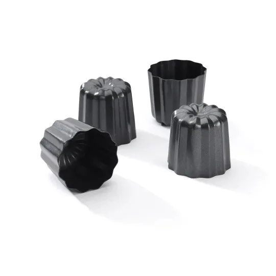 4 moules à cannelés bordelais DE BUYER acier antiadhésif