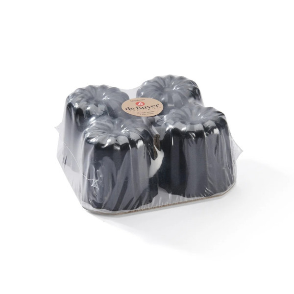 4 moules à cannelés bordelais DE BUYER acier antiadhésif