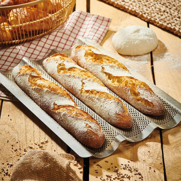Plaque perforée DE BUYER 3 baguettes en inox