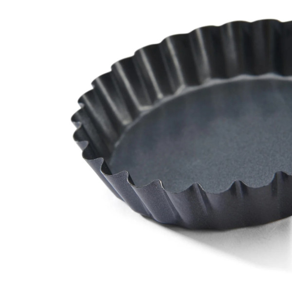 Moule rond à tartelettes DE BUYER rond cannelé acier antiadhésif - 2 tailles
