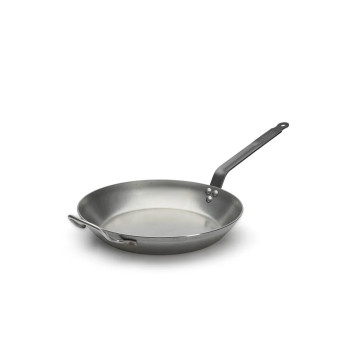 Poêle à frire avec anse DE BUYER Carbone Plus ronde en tôle d'acier - 3 tailles