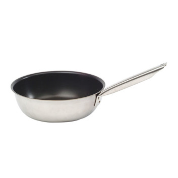 Sauteuse évasée MATFER Tradition antiadhérente en inox - 2 tailles