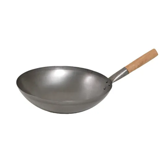 Wok manche en bois MATFER Chef en tôle d'acier 35cm