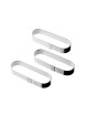 Lot de 6 cercles à tartelettes oblong MATFER Mozaïk en inox finger