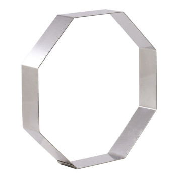 Cercle à entremets MATFER hexagone en inox hauteur 4cm - 2 tailles