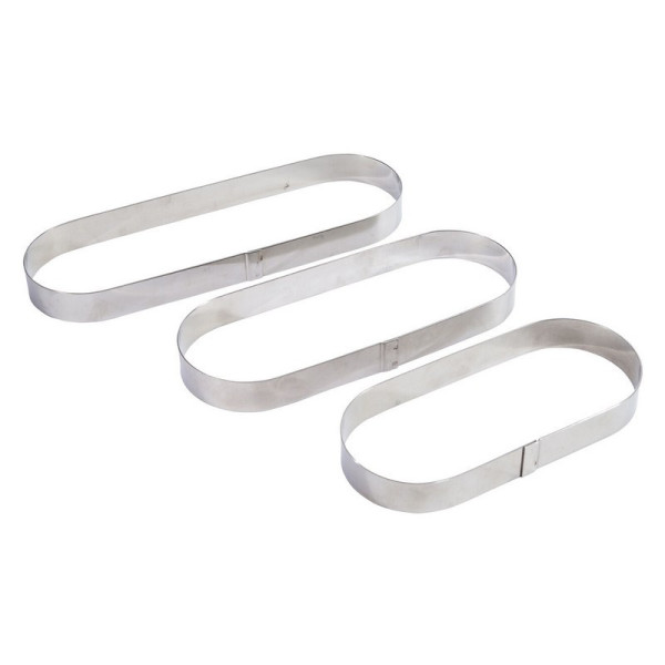 Cercle à tarte oblong MATFER Mozaïk en inox - 3 tailles