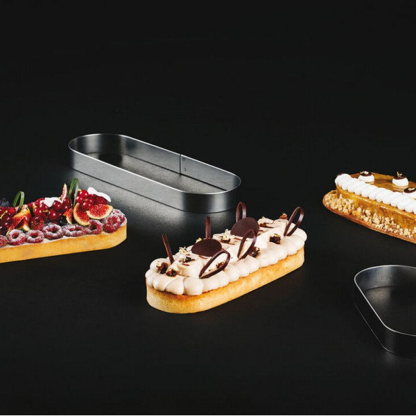 Cercle à tarte oblong MATFER Mozaïk en inox - 3 tailles
