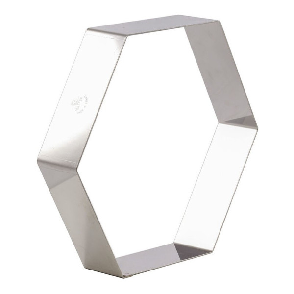 Cercle à entremets MATFER hexagone en inox hauteur 4.5cm - 2 tailles