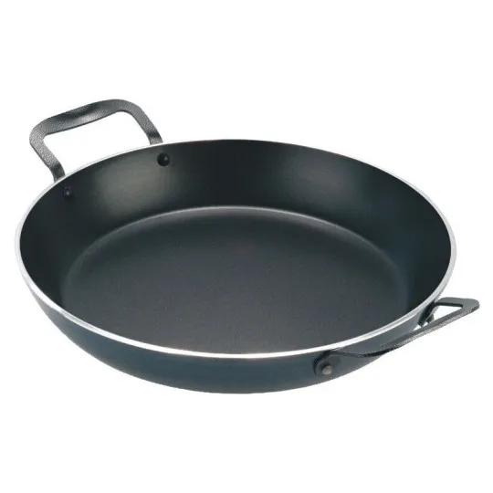 Poêle plat à paëlla antiadhérente MATFER Chef en aluminium - 3 tailles