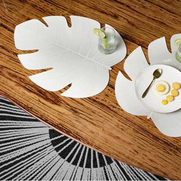 Set de table PODEVACHE Fidji feuille blanche (8 dispos)