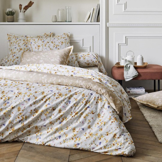 Drap housse TRADILINGE Bel Amour Jaune 140x200 bonnet 30cm (1 dispo)