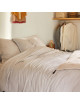 Housse de couette BLANC DES VOSGES Gramines Crème 200x200cm