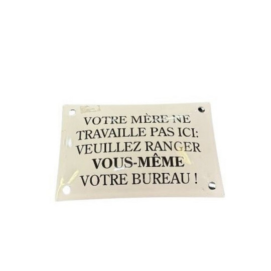 Plaque émaillée "votre bureau" EMAIL REPLICA 10x15cm
