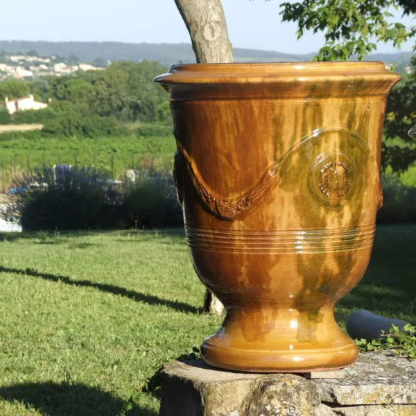 Vase poterie d'Anduze TERRE FIGUIERE Tradition émaillé flammé - 4 tailles