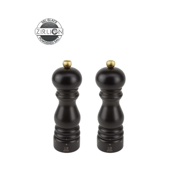 Set de 2 moulins à poivre et à sel sec PEUGEOT SAVEURS Paris u'Select Zirlion Chocolat 18cm