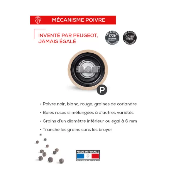 Moulin à poivre PEUGEOT SAVEURS Paris u'Select Rouge passion - 4 tailles
