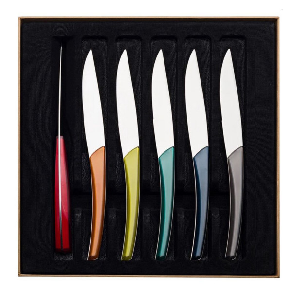 Coffret de 6 couteaux à steak DEGRENNE Quartz Miroir Multicolore