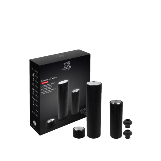 Coffret PEUGEOT SAVEURS tire bouchon électrique et pompe de conservation Master of Wine