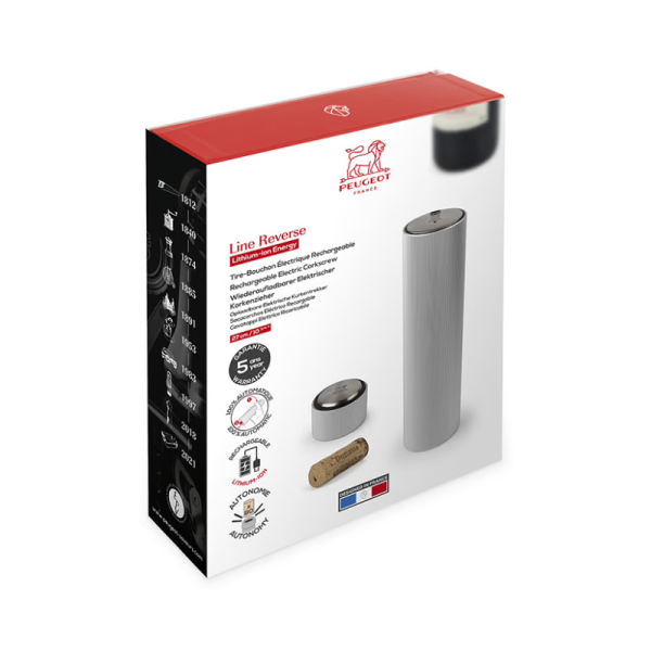 Tire-bouchon électrique PEUGEOT SAVEURS Line Reverse rechargeable carbone