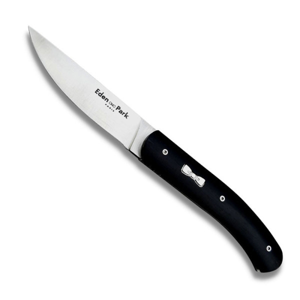 Couteau de poche OVALIE Eden Park Legendary série numérotée plein manche 11cm en bois d'ébène
