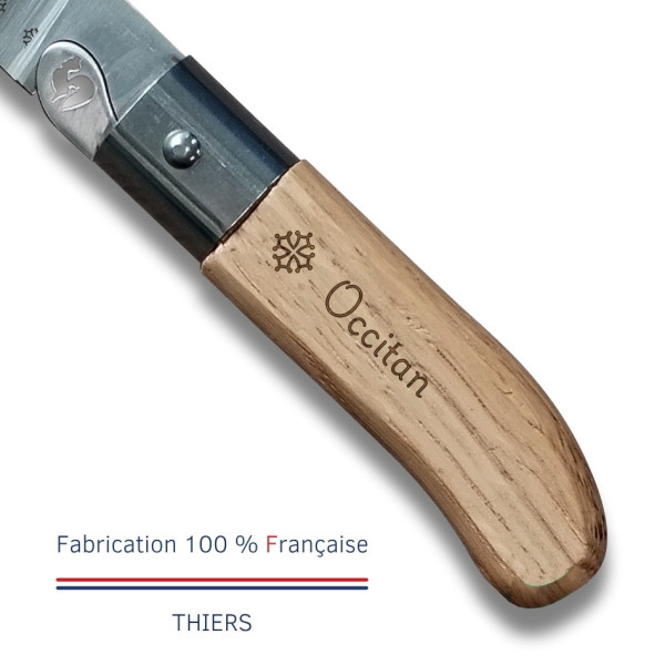 Couteau de poche LE COQ FRANCAIS Le P'tit Coq Occitan manche en bois de chêne