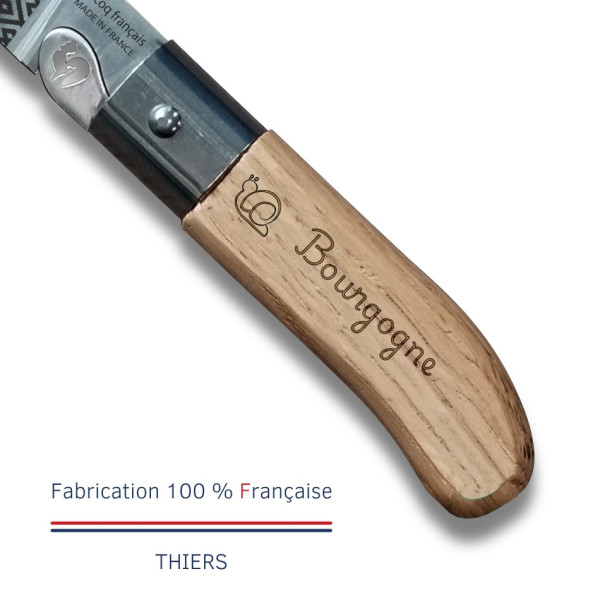 Couteau de poche LE COQ FRANCAIS Le P'tit Coq Bourguignon manche en bois de chêne