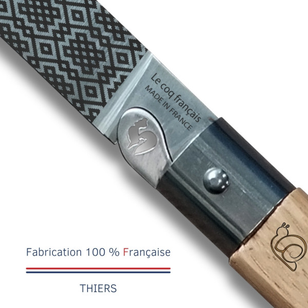 Couteau de poche LE COQ FRANCAIS Le P'tit Coq Bourguignon manche en bois de chêne
