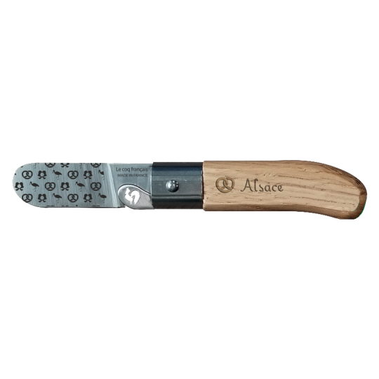 Couteau de poche LE COQ FRANCAIS Le P'tit Coq Alsacien manche en bois de chêne