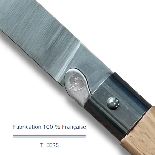 Couteau d'office LE COQ FRANCAIS Le P'tit Coq Standard manche en bois de chêne