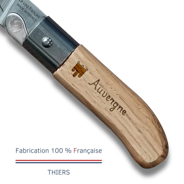 Couteau de poche LE COQ FRANCAIS Le P'tit Coq Auvergnat manche en bois de chêne
