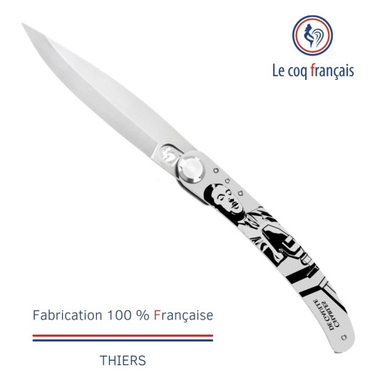 Couteau de poche LE COQ FRANCAIS Le Coq Original Charles de Gaulle en bois de violette