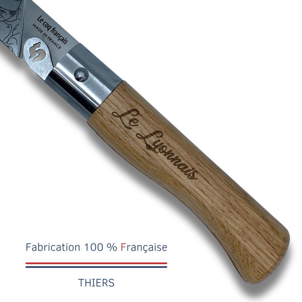 Couteau de poche LE COQ FRANCAIS Le Coq Virole Lyonnais manche en bois de chêne
