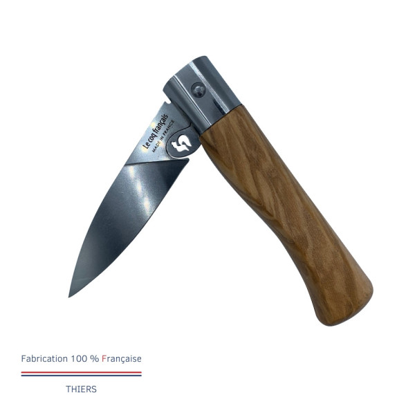Couteau de poche avec étui LE COQ FRANCAIS Le Coq Standard manche en bois d'olivier