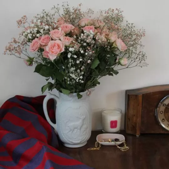 Pichet vase DIGOIN Cerf en grès Blanc Glaçon