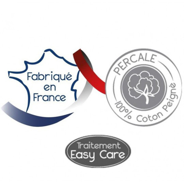 Drap housse TRADILINGE Coton Carbone 140x190 bonnet 30cm (1 dispo)
