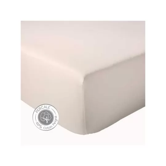 Drap housse TRADILINGE Coton Nude 140x190 bonnet 30cm (1 dispo)