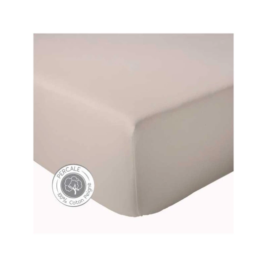Drap housse TRADILINGE Percale lin 160x200 bonnet 30cm (1 dispo)