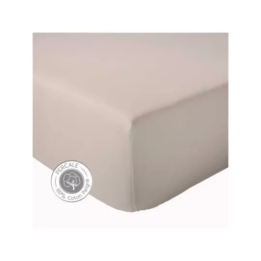 Drap housse TRADILINGE Percale lin 160x200 bonnet 30cm (1 dispo)