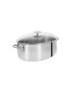 Faitout ovale CRISTEL Mutine fixe en inox avec couvercle verre 30x22cm