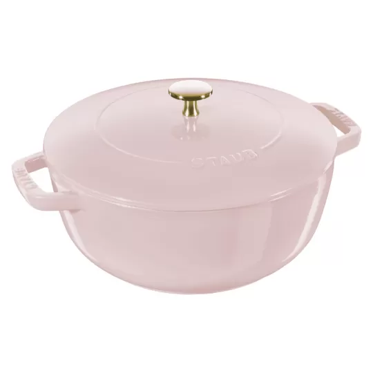 Marmite cocotte chistera STAUB Sorbet rose 26cm en fonte