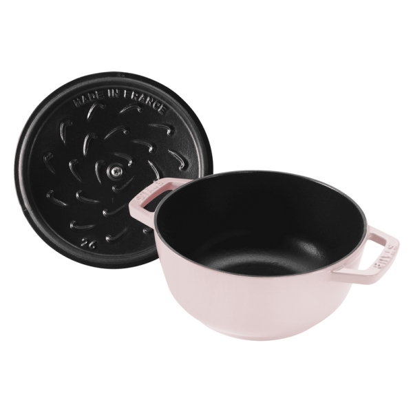 Marmite cocotte chistera STAUB Sorbet rose 26cm en fonte