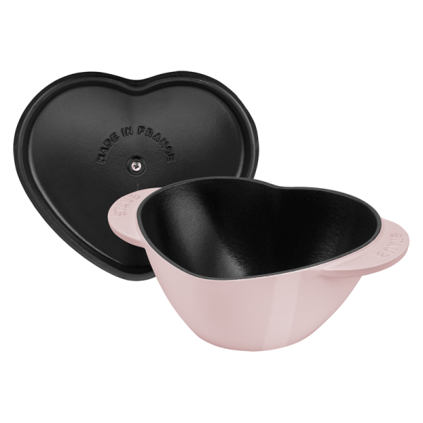 Cocotte coeur STAUB Sorbet rose en fonte 20cm