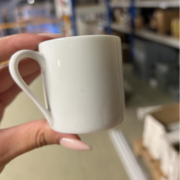 Second choix DEGRENNE lot de 6 tasses à café L Blanc 10cl porcelaine