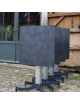 Table bistro FIX MOTION plateau carré 50cm + pied FM 4b Optispace autostabilisant - 3 finitions