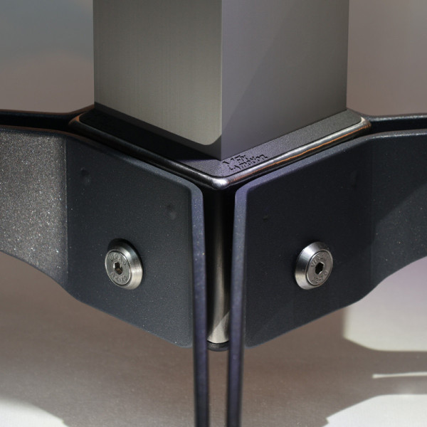 Table bistro FIX MOTION plateau carré 60cm + pied FM 4b Optispace autostabilisant - 3 finitions