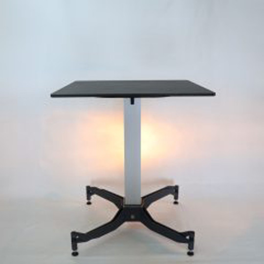 Table bistro FIX MOTION plateau carré 50cm + pied FM 4b Optispace autostabilisant - 3 finitions